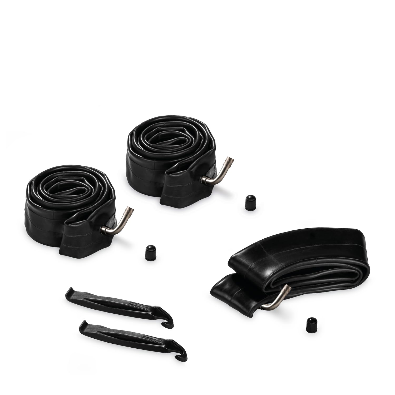 hauck Kit Riparazione Gomme per Passeggini 3 Ruote - 2 Camere D'Aria da 12" e 1 da 10" e Leve Cacciagomme - Kit Riparazione Ruote Per Passeggino come il Rapid 3 Air di hauck - Nero