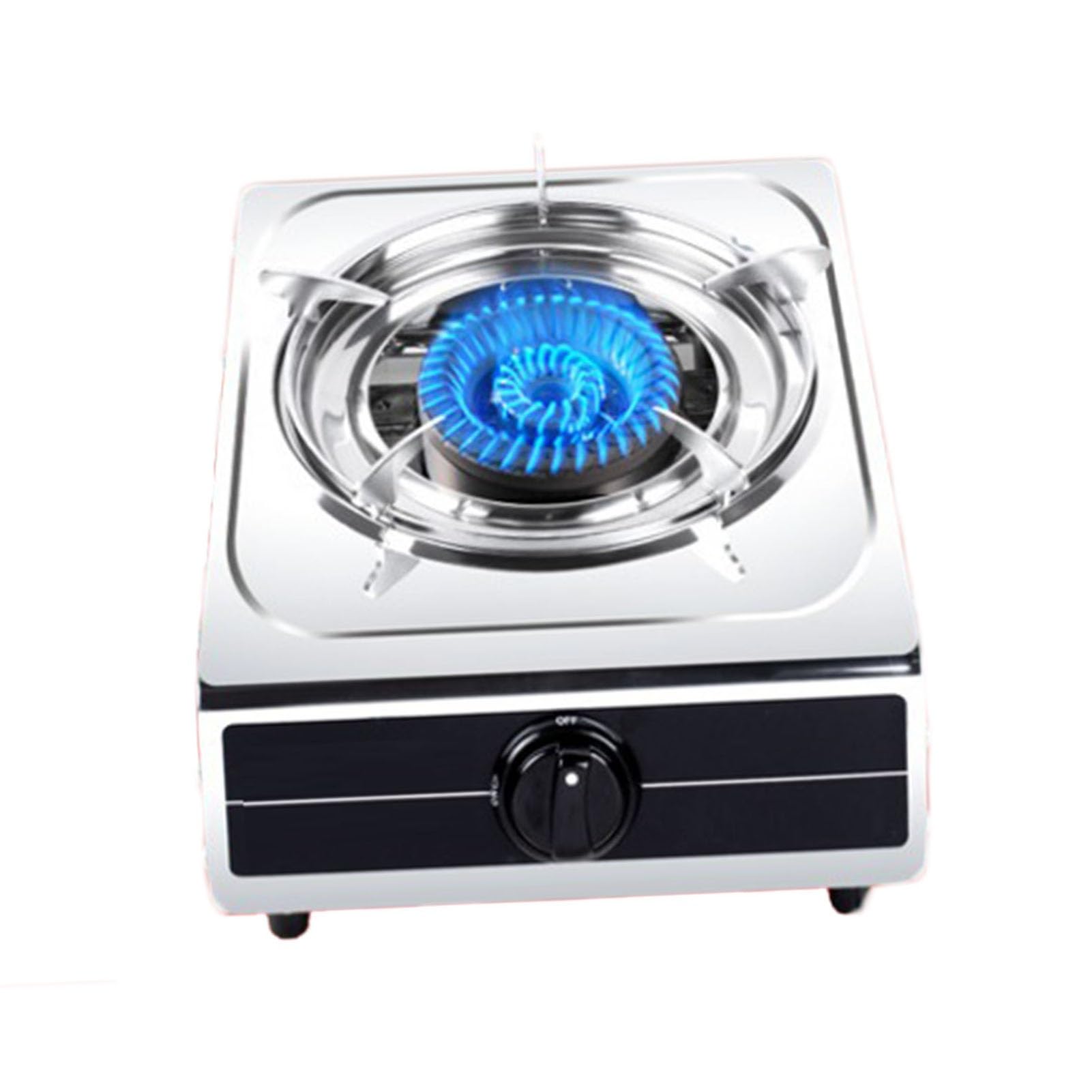 Cocina de gas, 143304 BTU estufa de gas de mesa de acero inoxidable, protección contra llamas, fácil de limpiar, adecuada para uso doméstico (LPG)