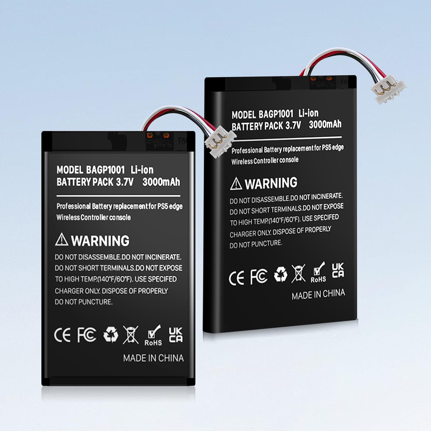 Batteria per PS5 Edge, 3000 mAh, aggiornamento ad alta capacità, per Sony PlayStation 5 DualSense Edge CFI-ZCP1 Wireless Controller con set di attrezzi (1 pezzo)