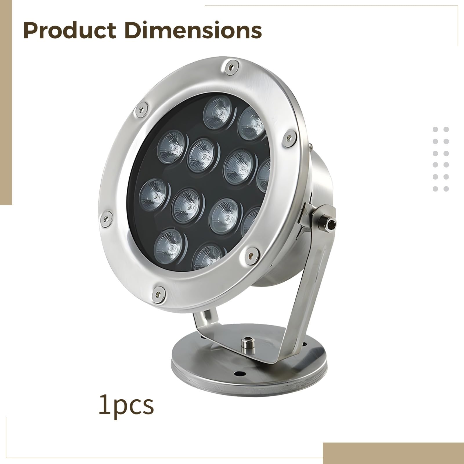 Luz subacuática RGB de 9 W, lámpara de estanque que cambia de color, sumergible, carcasa de acero inoxidable