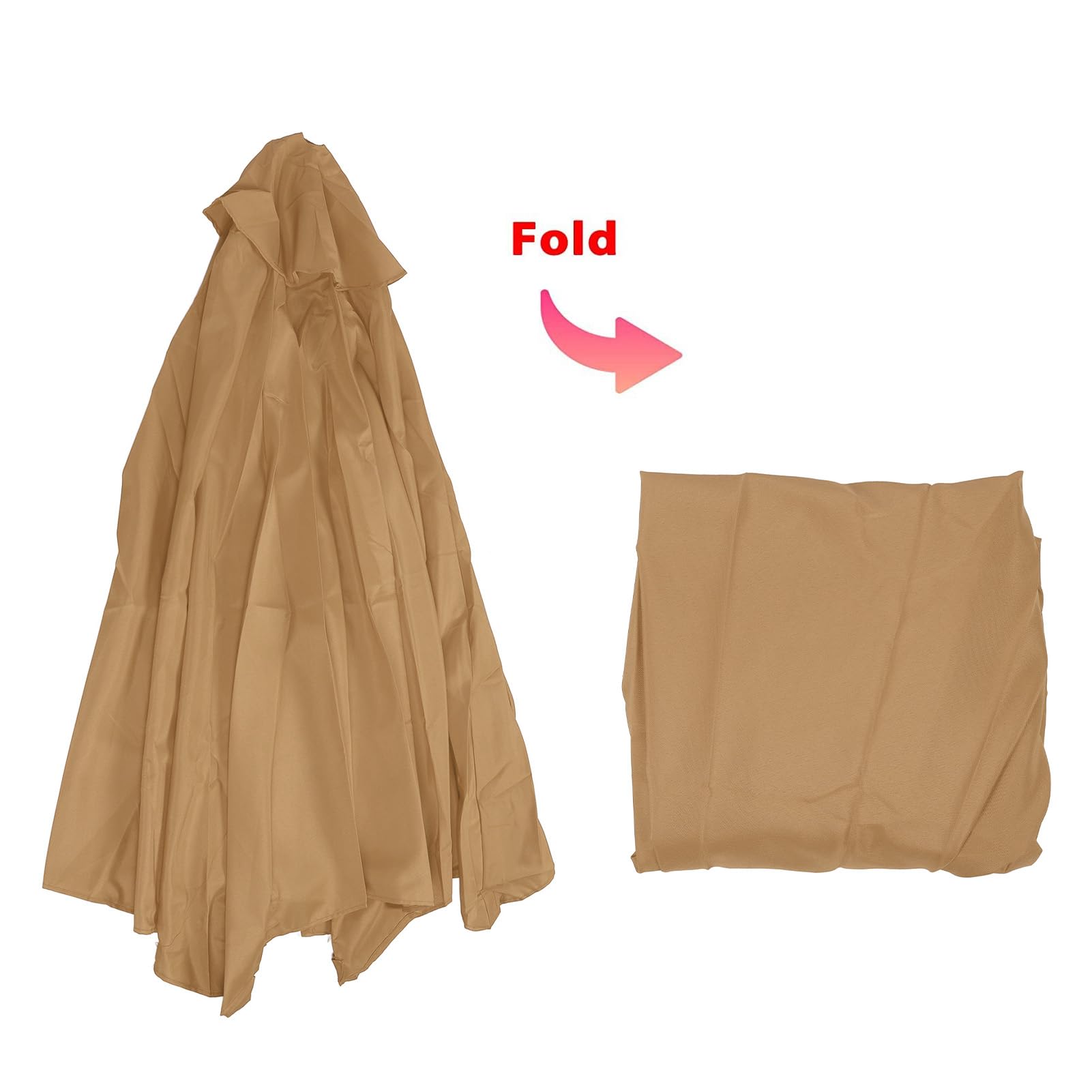 Tettoia per ombrellone da Esterno per Patio, Ricambio, Copertura per ombrellone da Giardino, Tessuto Antipioggia, Ampia Copertura, per ombrellone a 6 Stecche, Materiale Robusto e (caffè)