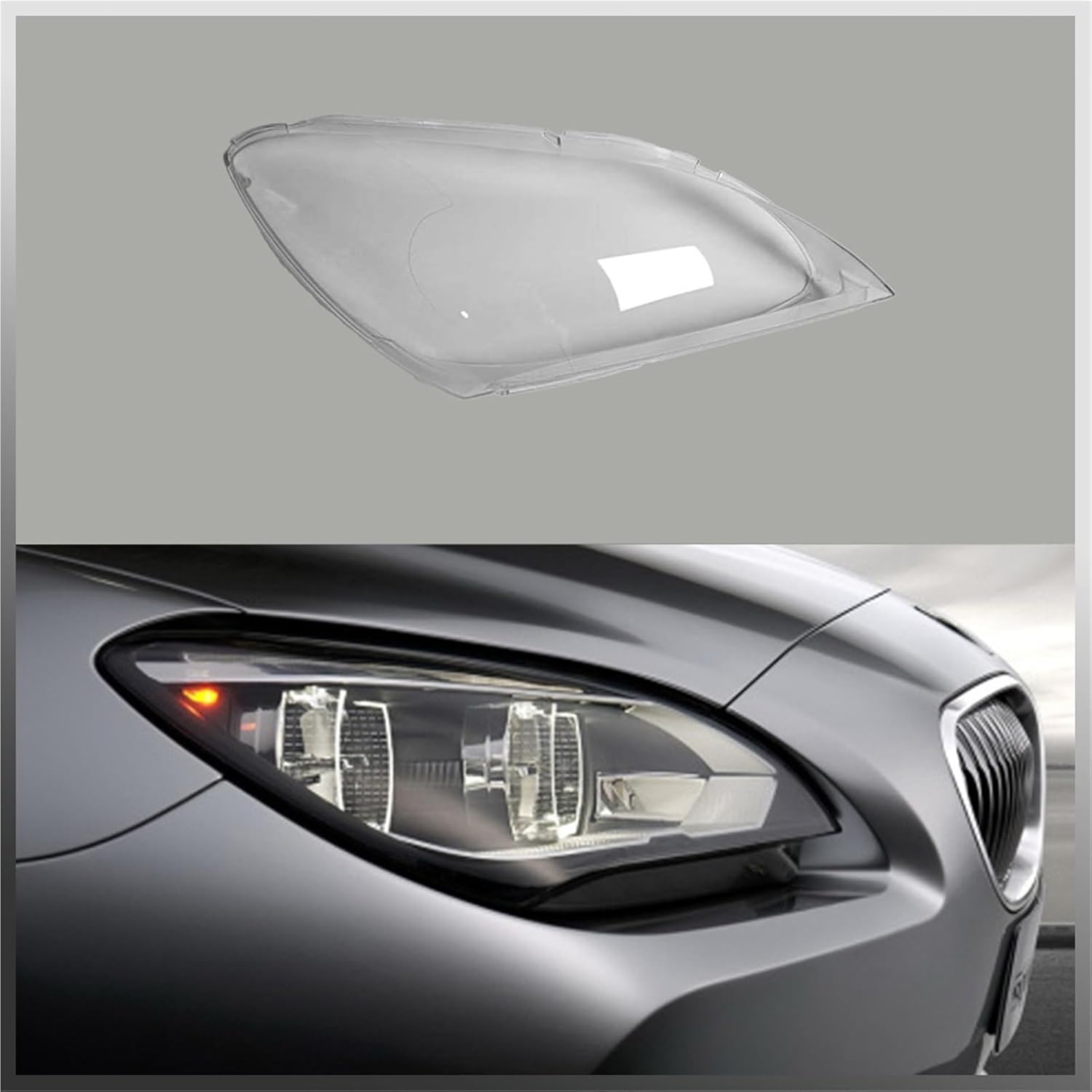 Head light Cover Compatible For BMW 6 Series F06 F12 F13 2010 2011 2012 2013 2014 Headlamp Transparent Lampshade Shell Masks Lens Plexiglass(Low A Pair) (Low Right Side)