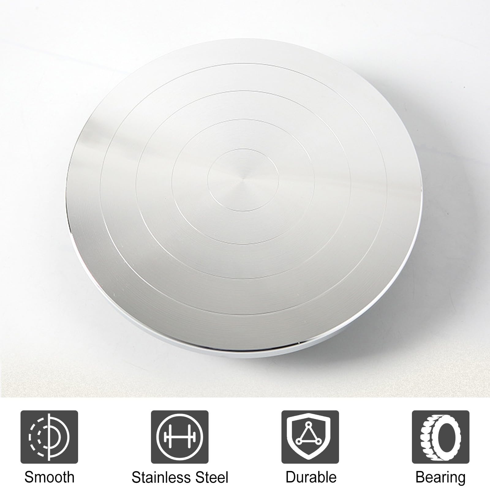 Torno de Alfarero, Plato Giratorio de Aluminio de 25 cm para Alfarería Y Modelado En Arcilla, Plato Giratorio Cerámico de Doble Cara, Giratorio 360°, para Cerámica Y Figuras de Arcilla