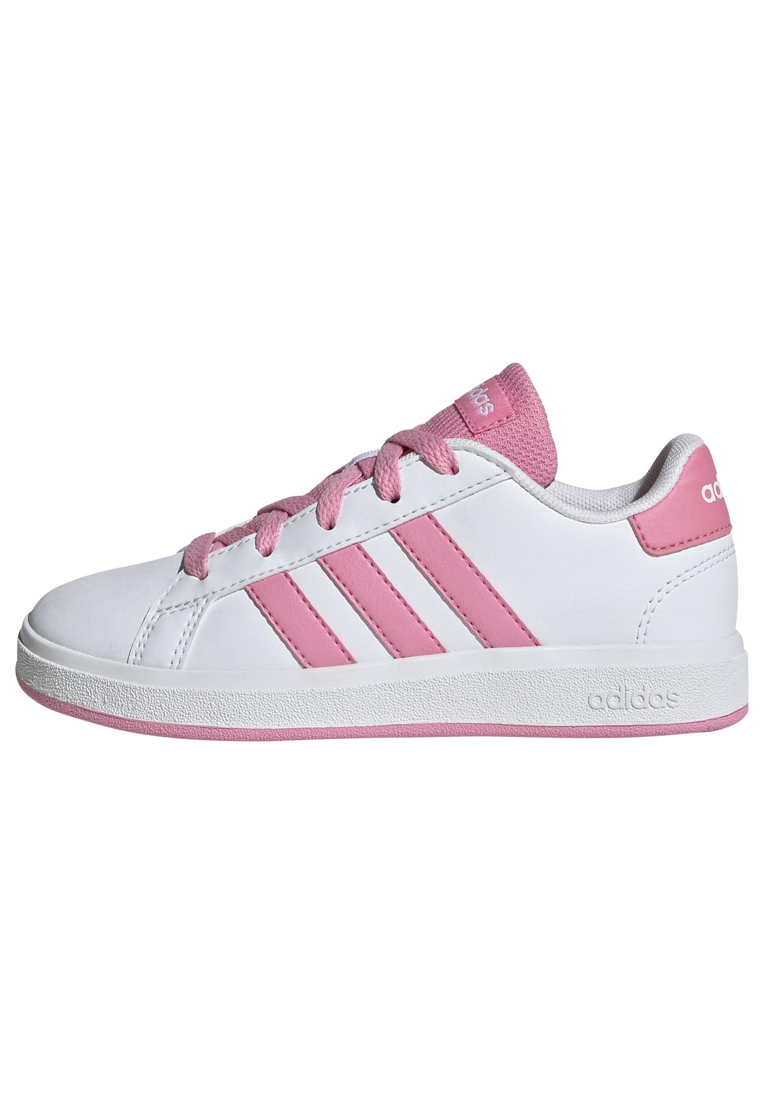 adidas Unisex Kids Grand Court Lifestyle Tennis Lace-Up Shoes, FTWR White/Bliss Pink/core Black, 6.5 UK