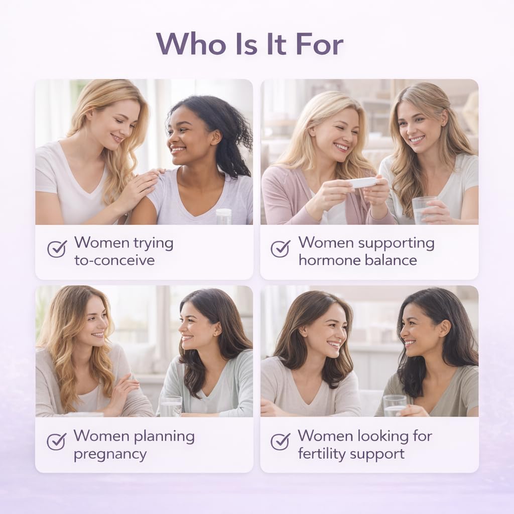 Natifi Conception Fertility Prenatal Vitamins Regulate Cycles, Balance Hormones, Aid Ovulation. Conception Multivitamin for Women. Healthier Pregnancy -60 Capsules- Folic Acid, Myo Inositol, Vitex.
