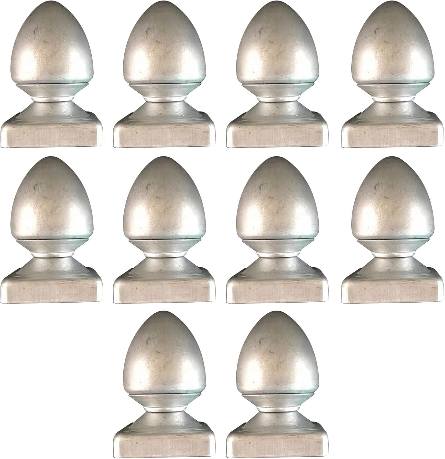 10 X Fence Post Cap, Fence Post Caps Galvanised Fence Post Caps Garden Decking Fence Ball Post Cap,50x50mm