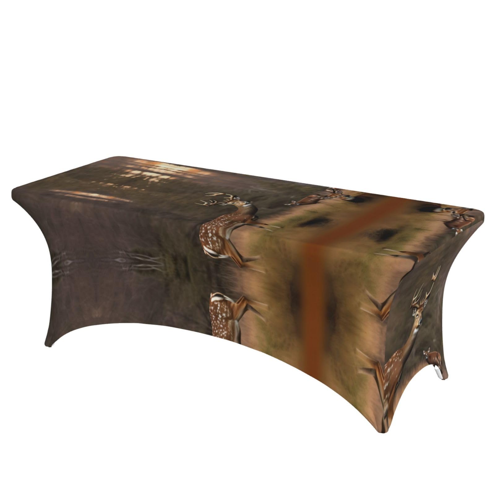 Housse de table élasthanne motif chasse au cerf pour mariages et réceptions