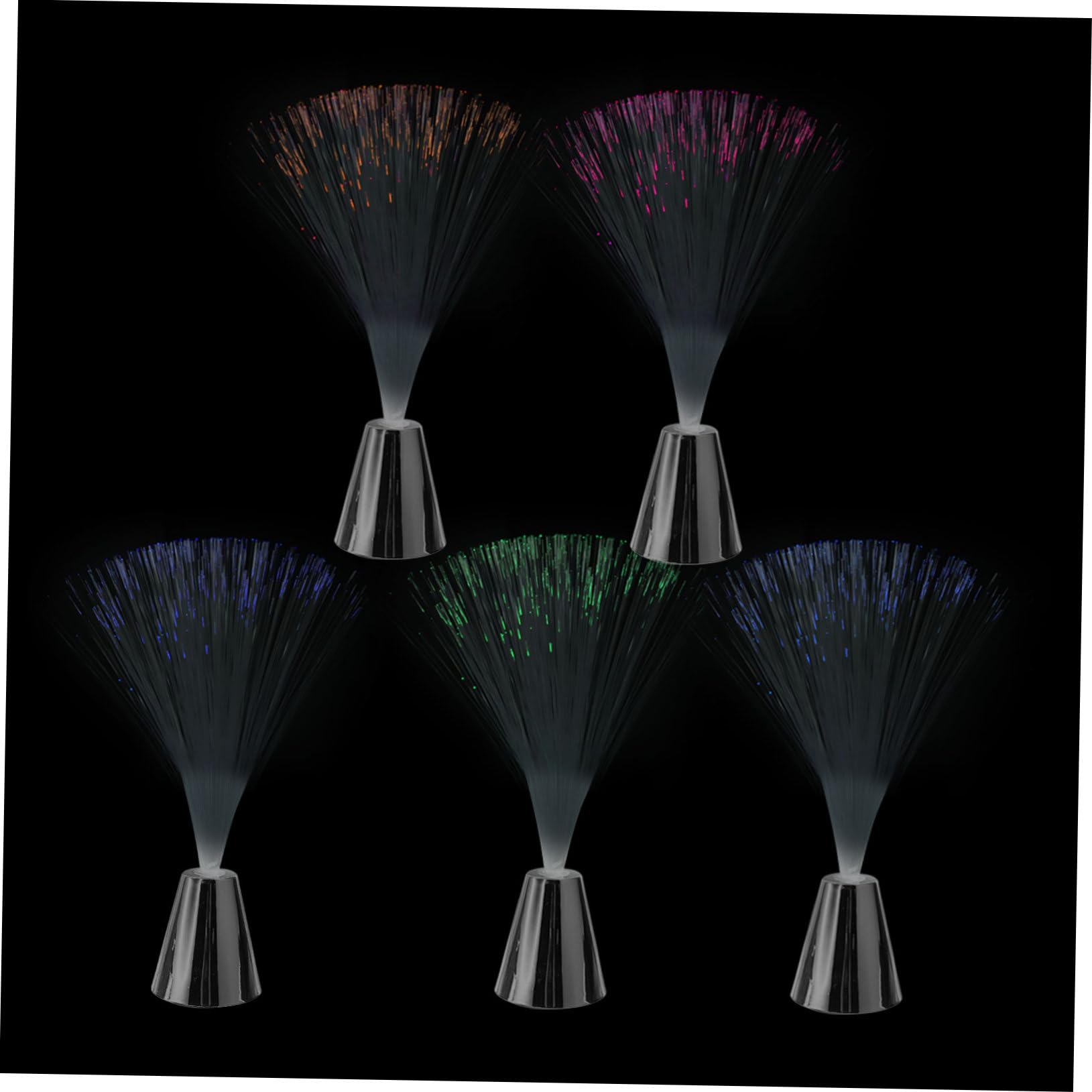 SEWACC 5pcs Multicolor Fiber Optic Lamp Color Changing Decorative Lights for Weddings Parties and Home Decor Gypsophila Design No Batteries Included