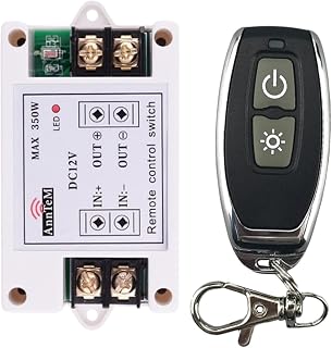 LIANXUE DC12V Remote Control Latching Switches 1CH 40ARelay 433Mhz Remote Transmitter & Receiver for Industrial Control Plastic Plastic
