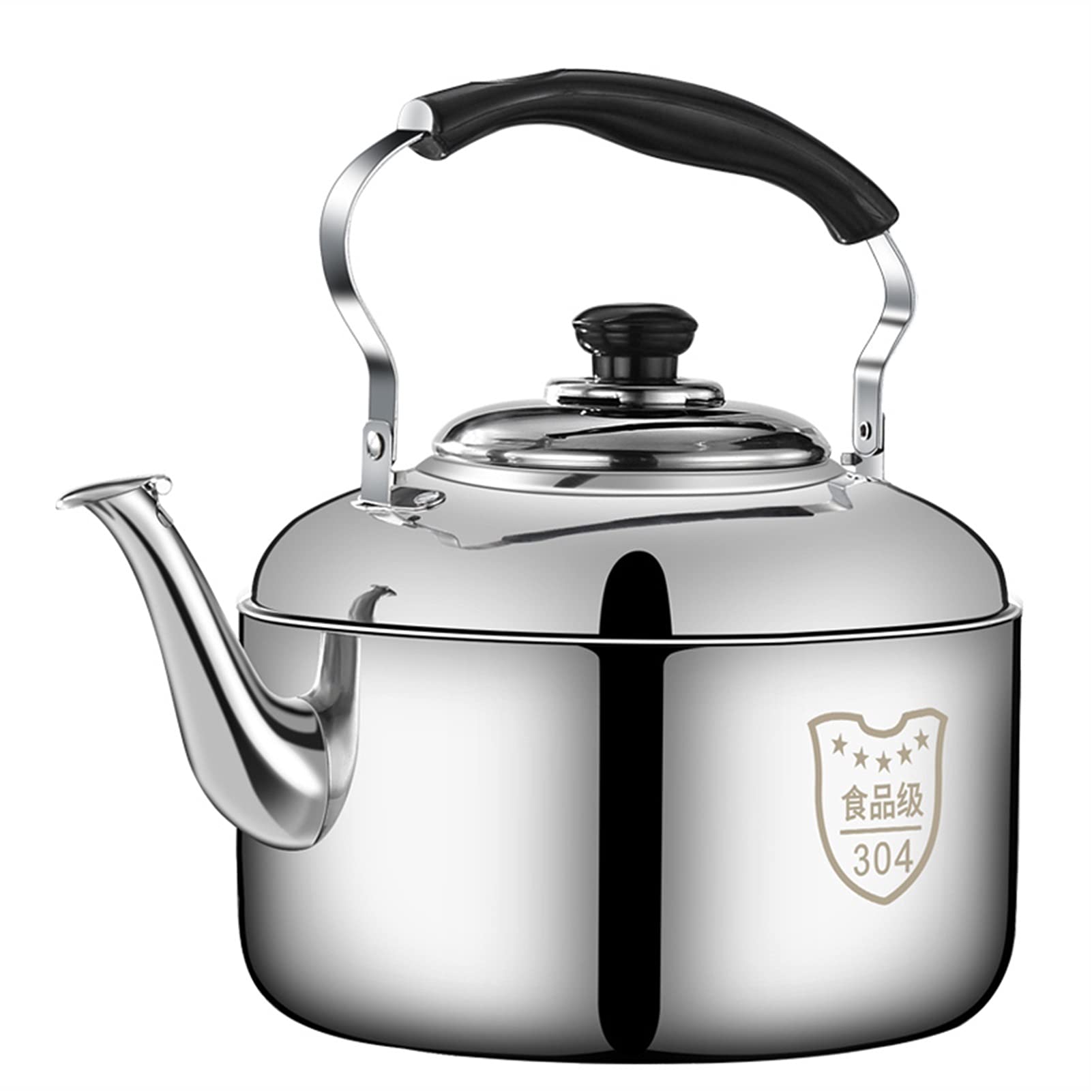 TYUHDUYUR Tea Kettle Stainless Steel Thickened Whistling Tea Kettle Gas Household Kettle Tea Pot for Gas Furnace Induction Cooker 4L Teakettle Teapot