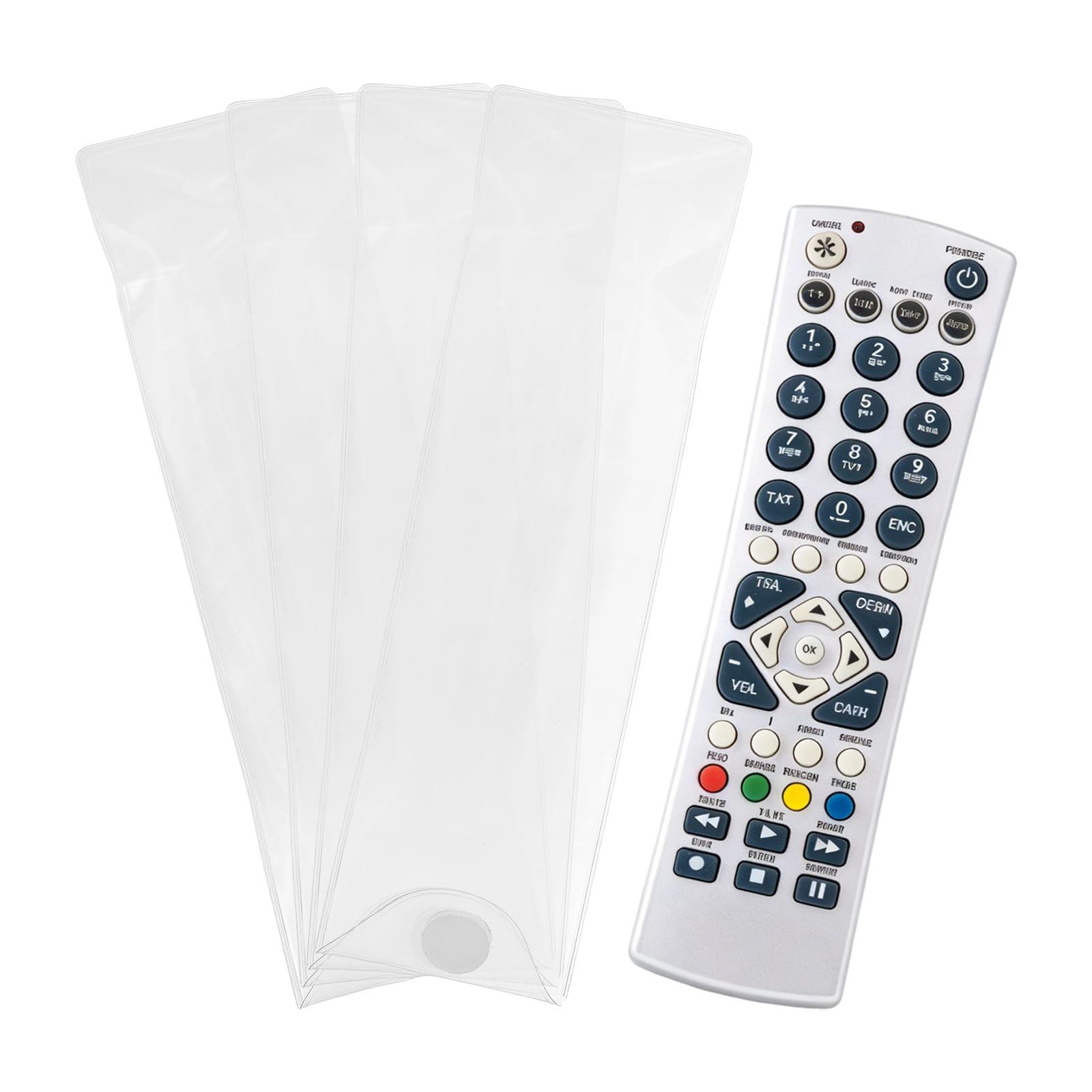 sourcing map 4Pcs Remote Control Cover Protector (25cm x 7cm) Transparent Waterproof Protective Sleeve Wrap Bag Universal TV Controller Protective Case for Air Conditioning Television