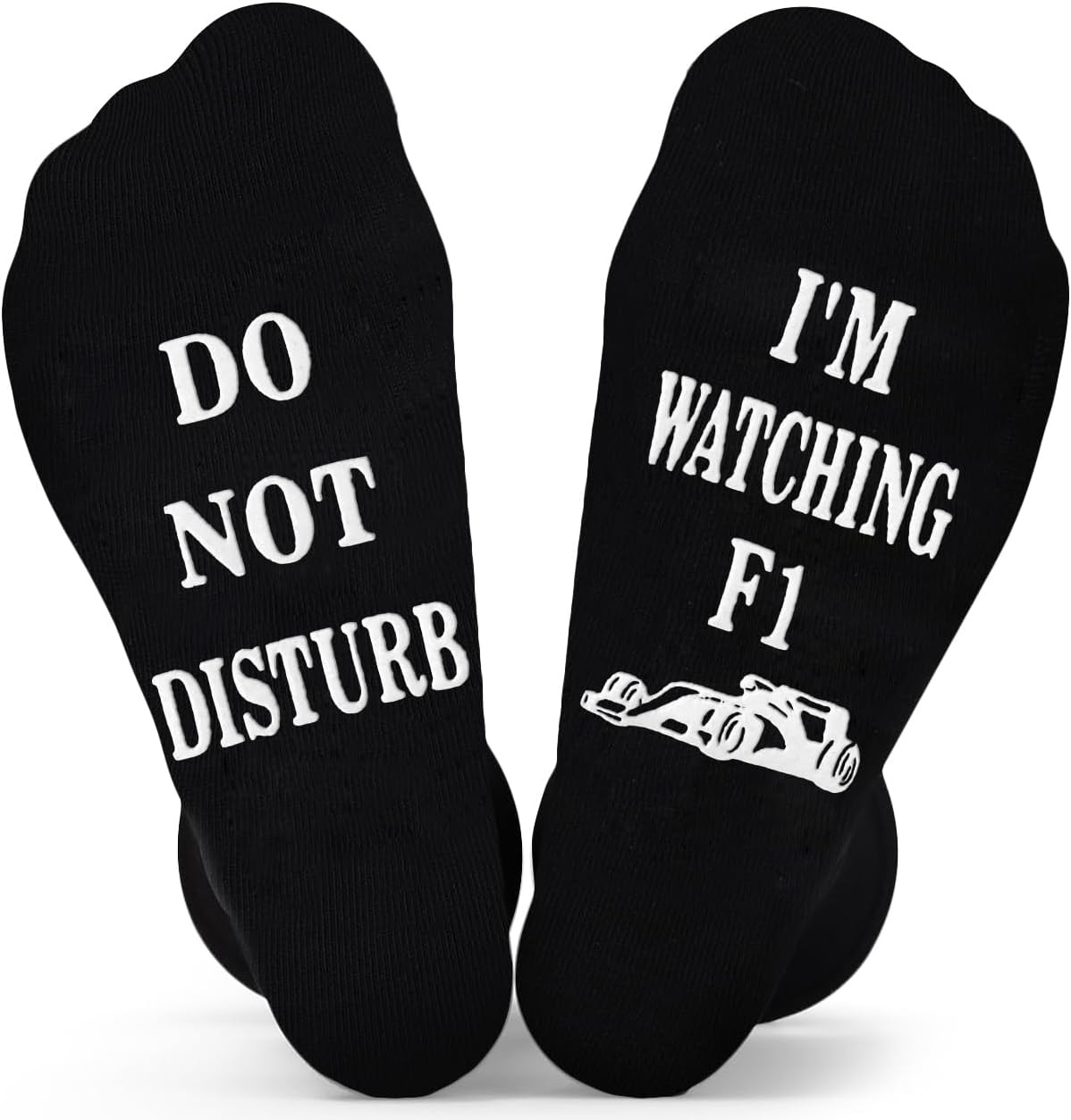 Funny DO NOT DISTURB I'M WATCHING F1 Socks With Grips - Formula 1 Gifts for Men Birthday Present Who Have Everything - Car Novelty Fathers Day Christmas Gifts for Dad Teenage Boys 9-12 UK