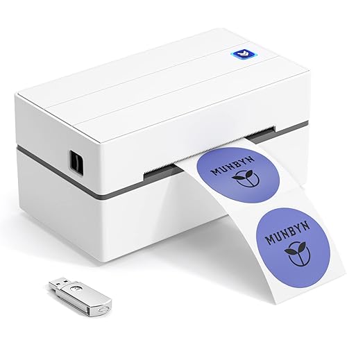 MUNBYN Label Printer P130, 4x6 USB Thermal Desktop Barcode Label Printer for Shipping Packages Home Small Business, Easy Setup Compatible with Mac, Windows, UPS, USPS