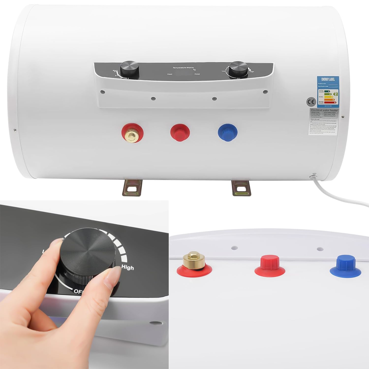 Amazon | SHENGOCASE 電気温水器 100V~110V 1500W 30℃~75℃調節可 電気