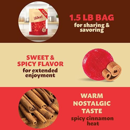 Miniatura 5 de Caramelo duro de discos de canela | Paquete de 1.5 libras | Envueltos individualmente