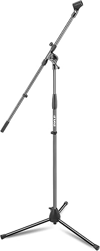 Pyle Soporte universal para micrófono de trípode la perilla se extiende hasta 31 pulgadas, tubo fuerte y ligero, 3.5 x 38 pulgadas, soporte de