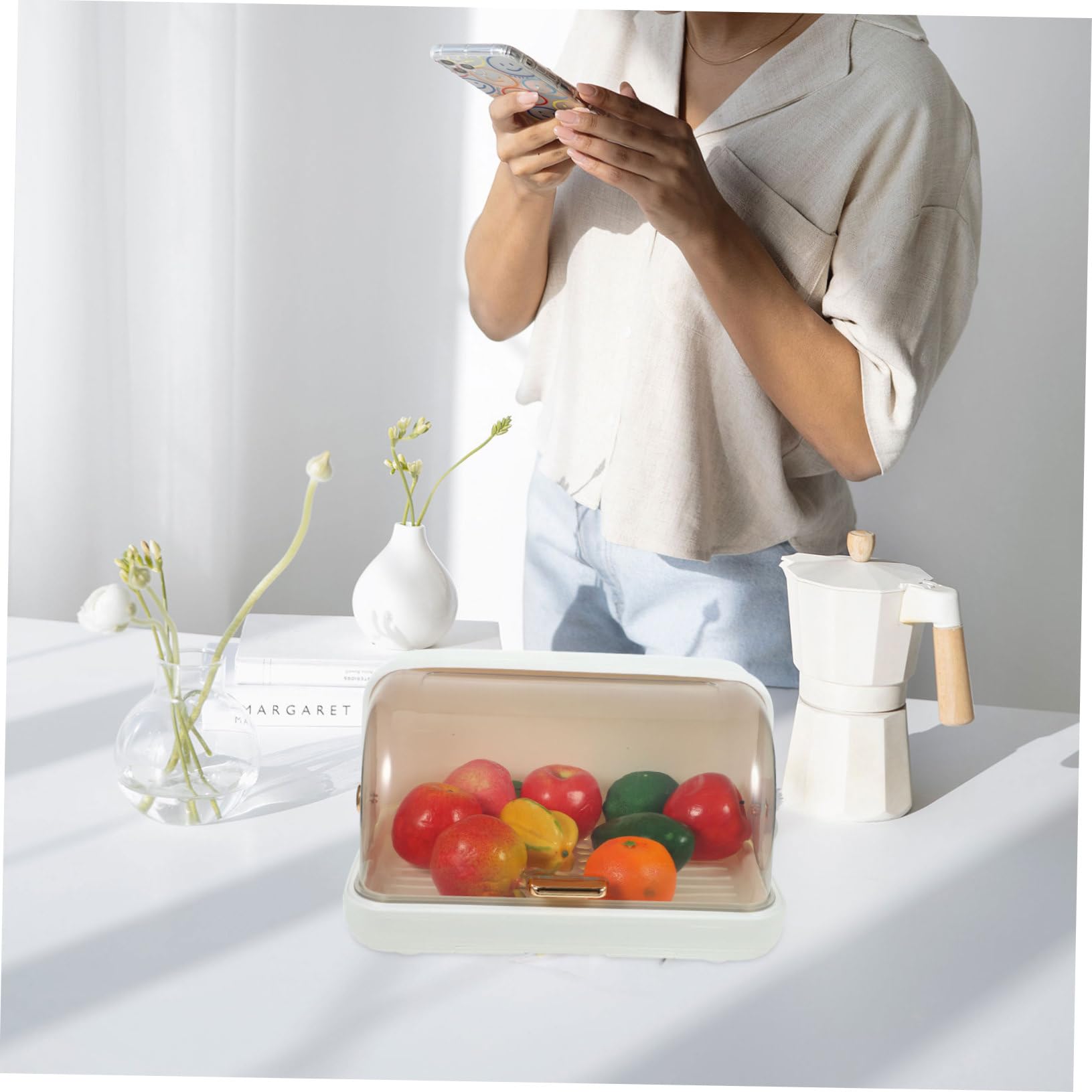 Mikinona Babyflaschen Trockengestell mit Deckel Großer Kapazitärer Becher und Tellerhalter Staubgeschützter Organizer für Babyflaschen und Küchenutensilien Platzsparend und Schnelltrocknend