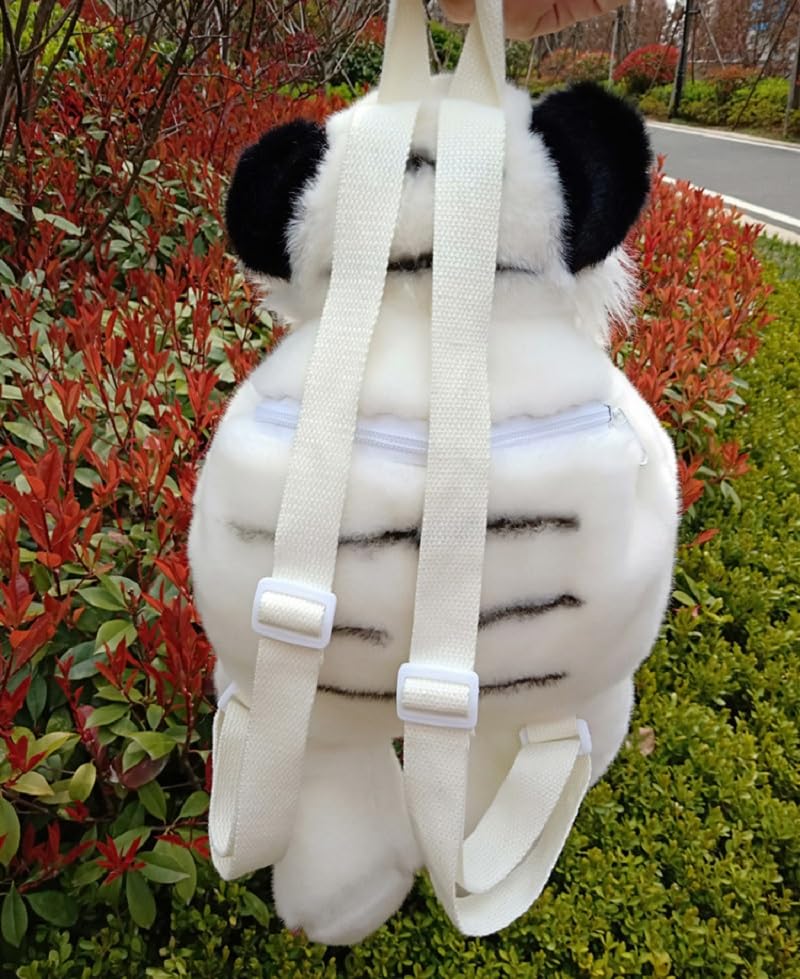 Image of Women Animal Teddy Bear Plush Backpack with Adjustable Straps (White Tiger)