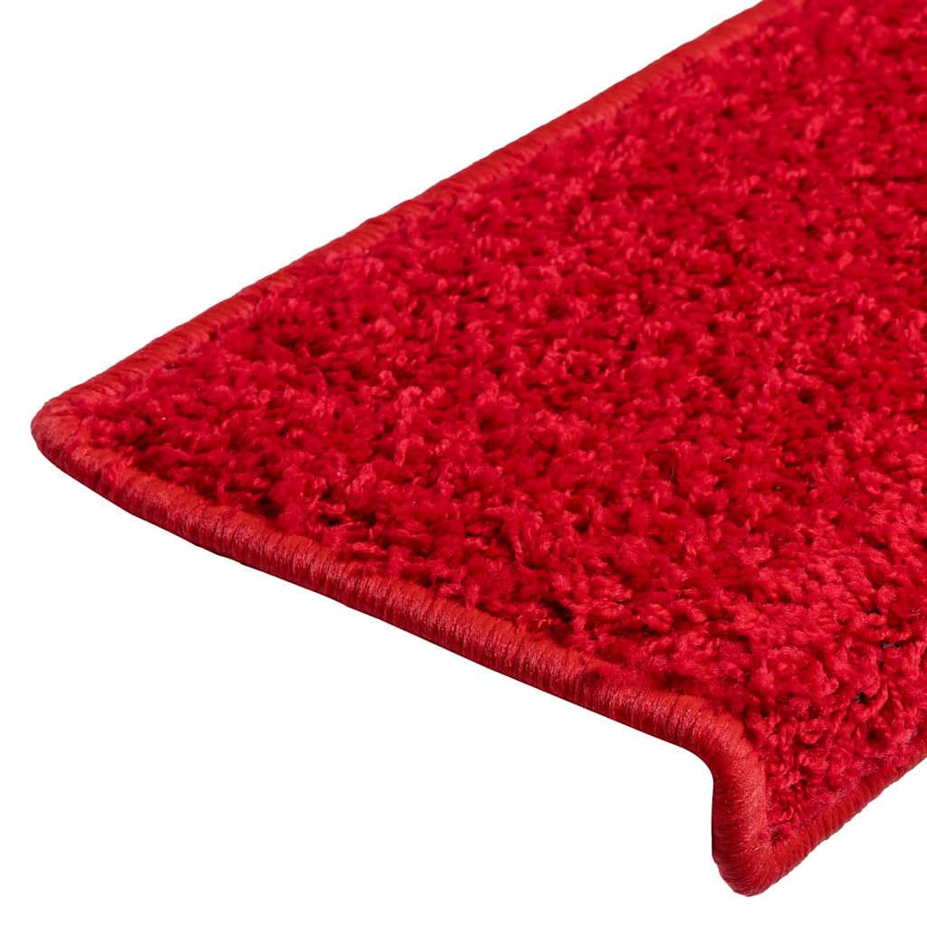20 alfombrillas para escalones, color rojo, 65 x 21 cm, fieltro con cinta adhesiva, antideslizantes, para escaleras de madera, pasillo, entrada, diseño moderno
