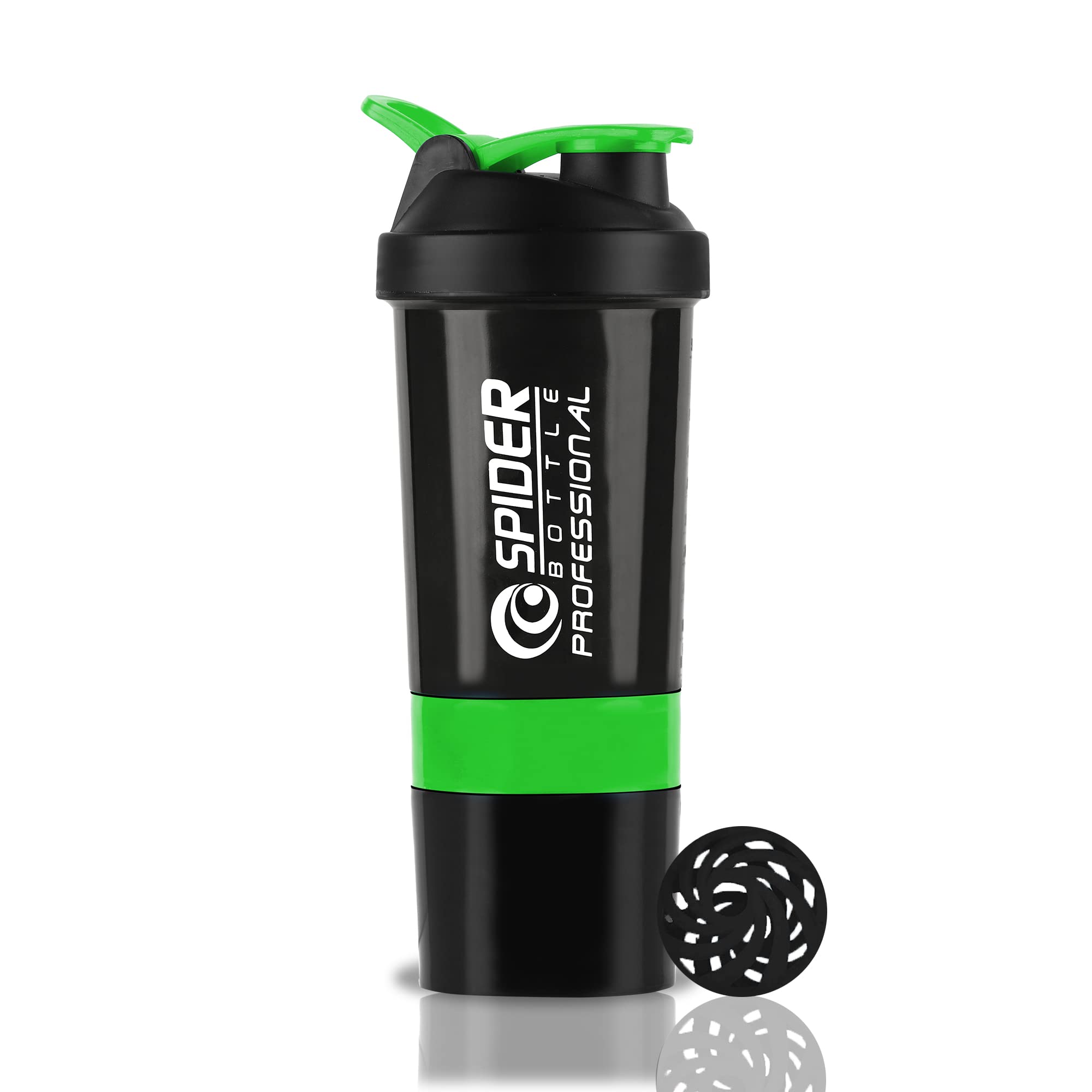 TRUE INDIAN Gym Shaker Bottle with Storage Compartment and Blender Ball|Protein Shaker 500 ml Shaker (Green) (B09YHWLF6J) Amazon Price History, Amazon Price Tracker