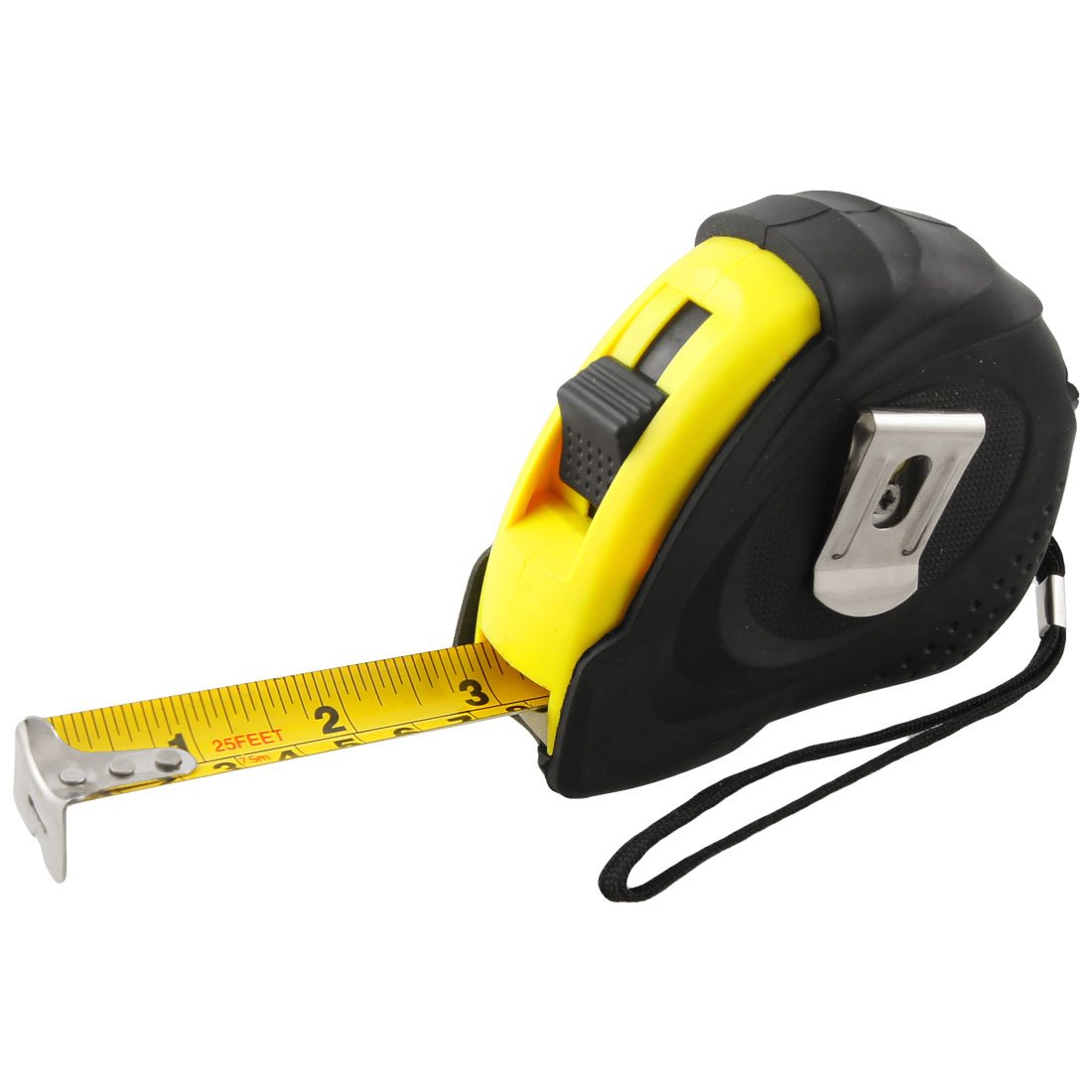 Aexit Black Yellow Tools & Home Improvement Case Retractable 7.5M 25FT Doublel Scale Steel Measuring Tape Measures Tape Ruler