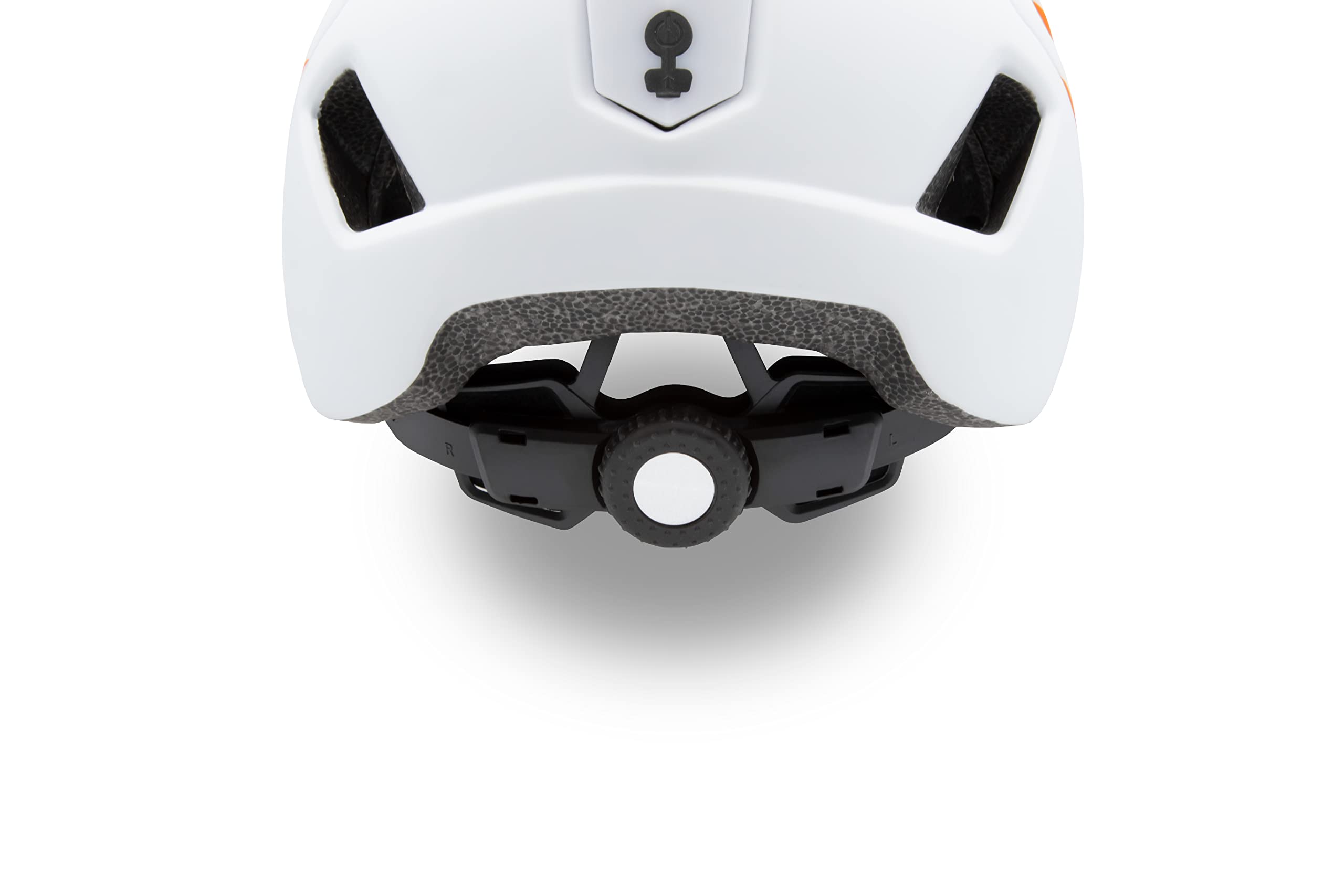 Energy Helmet, Casco Protettivo con Visiera e luci per Bici, ebike e Monopattino Elettrico Unisex Adulto, Bianco e Arancione, L