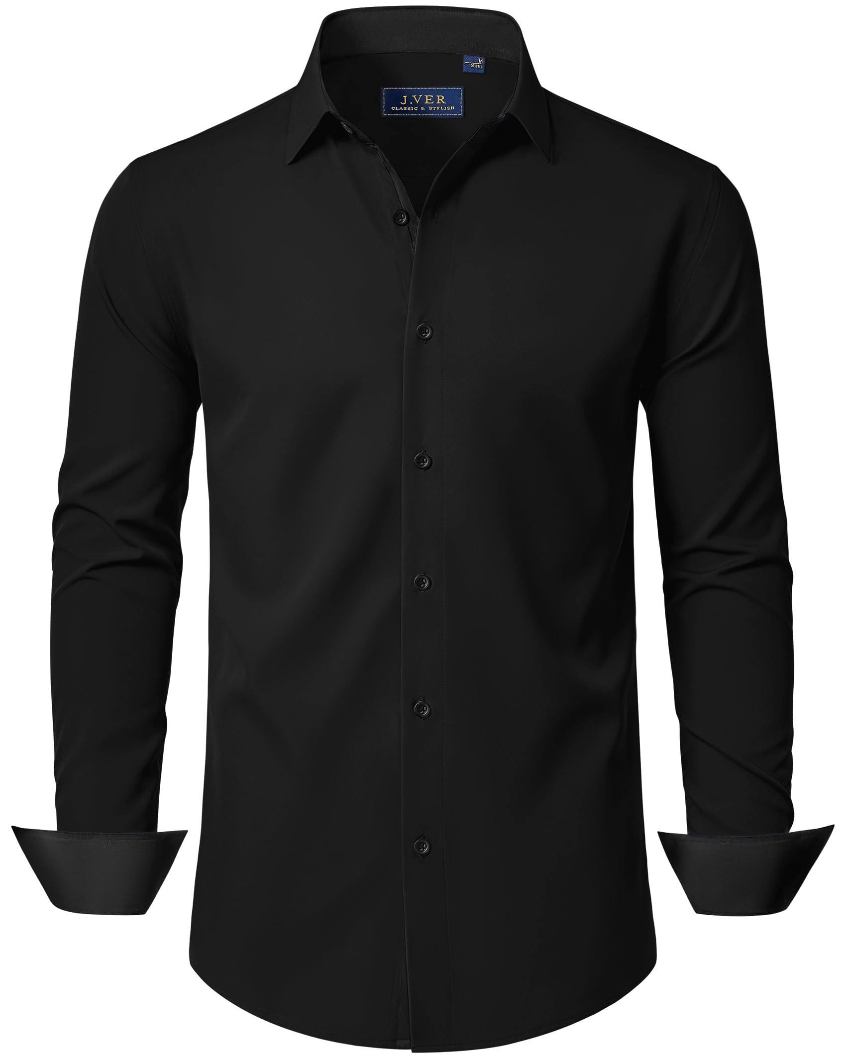 J.VER Hemd Herren Langarm Stretch Herrenhemden Regular Fit Businesshemd Männer Hochzeit Hemden Klassisch Mordern Bügelleichtes Anzughemd