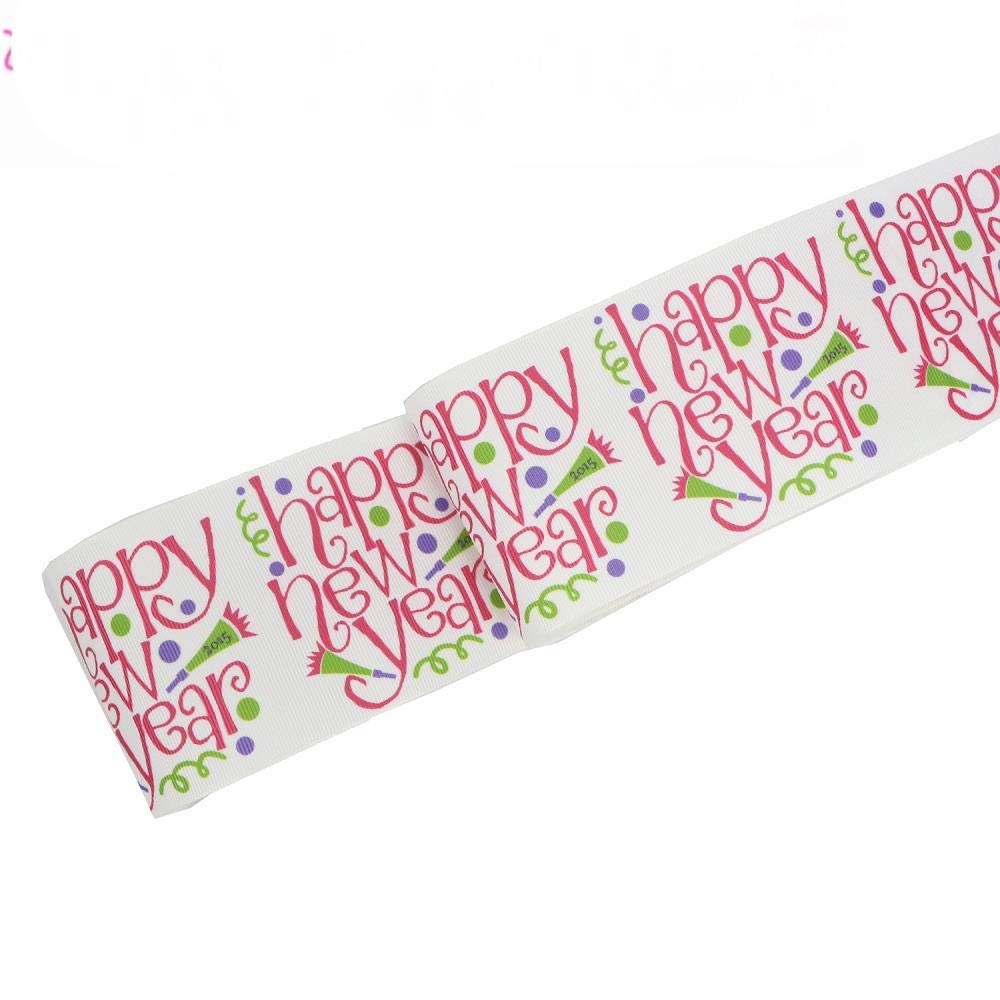 Cinta de grogrén con diseño de estrellas brillantes impresas de 16 mm a 75 mm, para decoración de fiestas, 50 yardas/rollo, 24870,50 mm de grosgrain