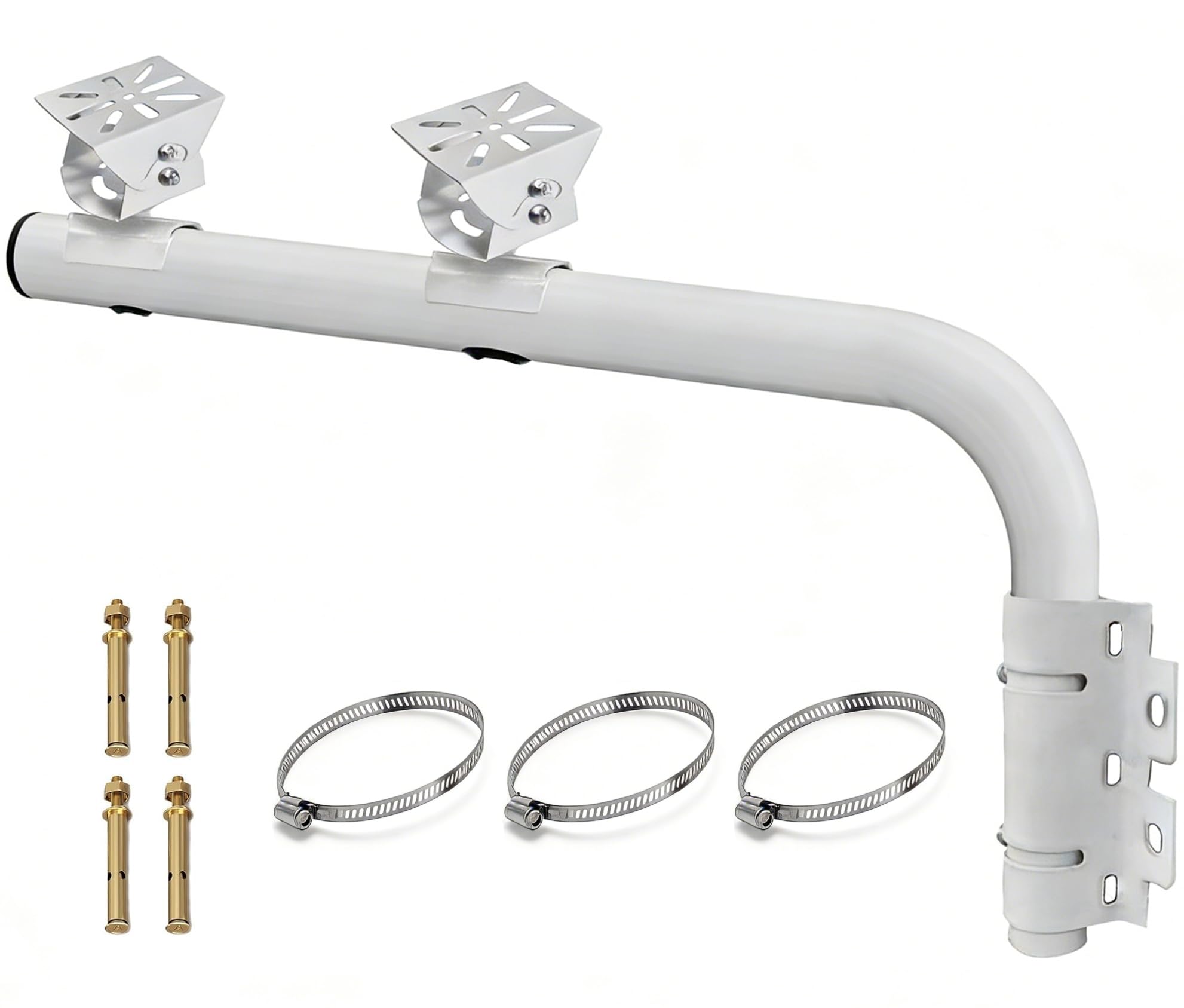 Soporte de Brazo Doble para Cámara de Vigilancia de 40 cm, Soporte de Pared Universal Ajustable con 2 Soportes, para Sistemas de Vigilancia de Seguridad CCTV en Interiores y Exteriores