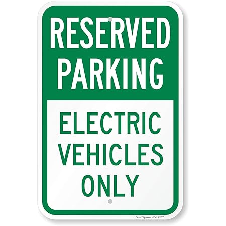 SmartSign "Reserved Parking - Electric Vehicles Only" Sign | 12" x 18" Aluminum