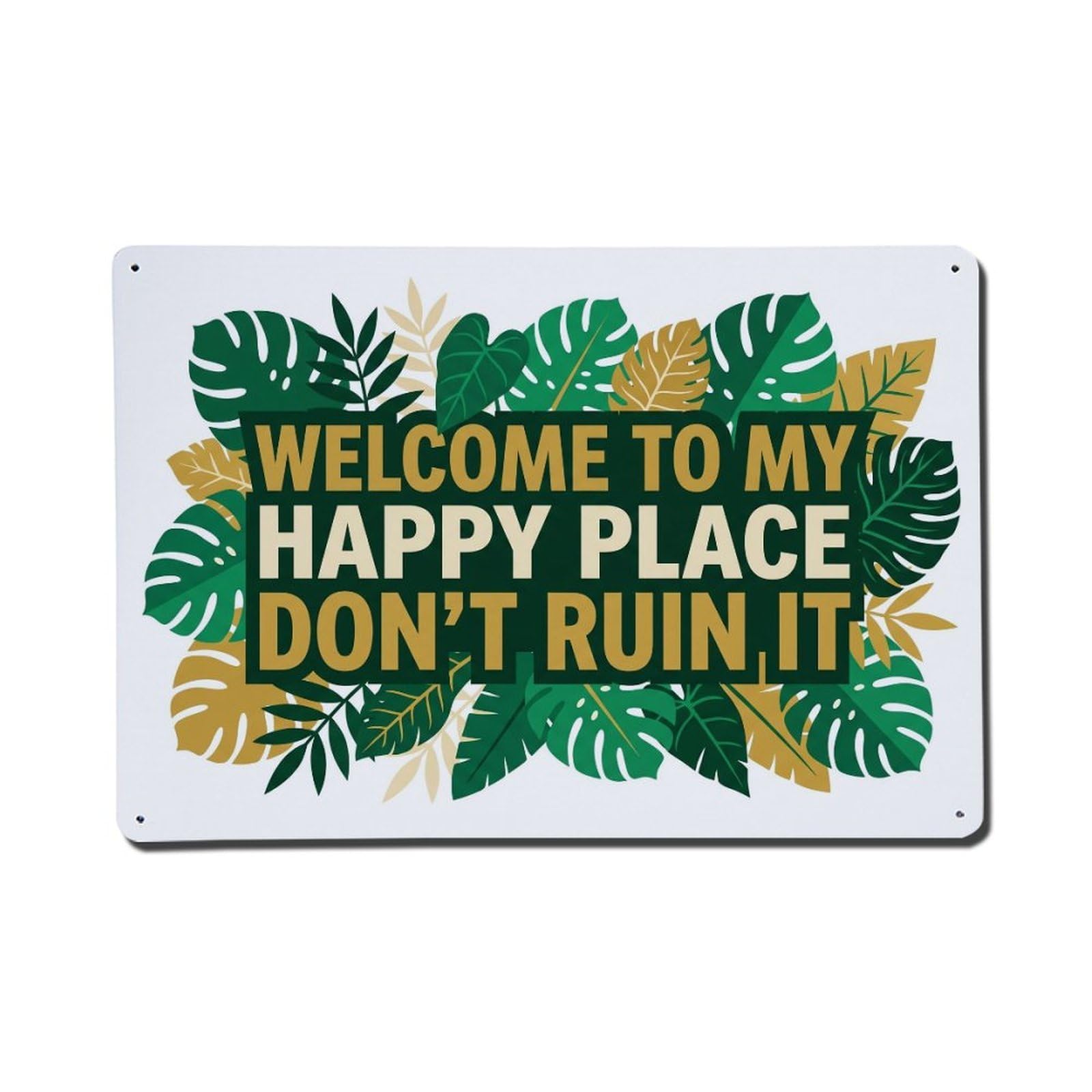 Tropical Monstera Jungle Lounge Humor Metal Tin Sign Plaque Wall Decor for Cafe, Club Bar, Office, Home Garden Metal Poster 8x12Inch