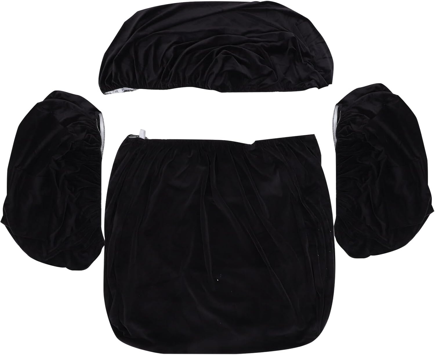 VANZACK Recliner Slipcover Set 4pcs Black Full Furniture Protector Cover with Stretch Fabric and Plush Velvet, Thickened Soft Couch Cover for Indoor Recliner Chairs