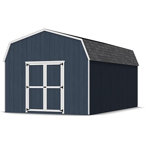 Little Cottage Co. 12x20 Value Gambrel Barn with 6 ft. Sidewalls with Floor, Outdoor Wood Storage Shed Do-It-Yourself Precut Kit