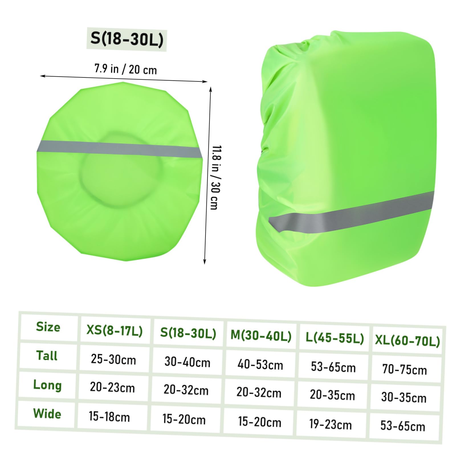 GOOHOCHY Small Waterproof Backpack Rain Cover Pack Cover for Hiking Camping Travel Reflective Tags