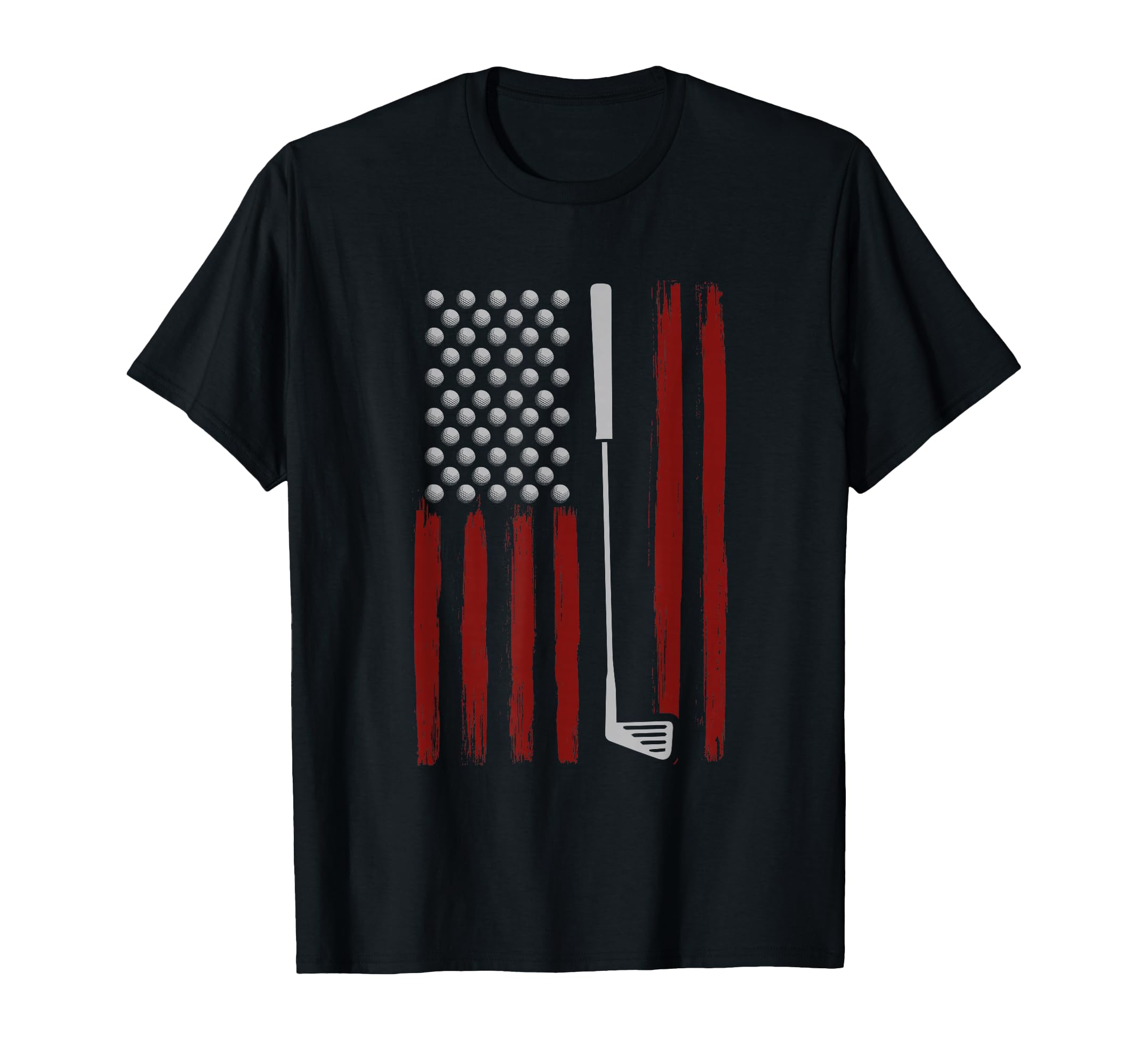 Retro American Flag Golf Golfer Funny Golf Club Golfing T-Shirt