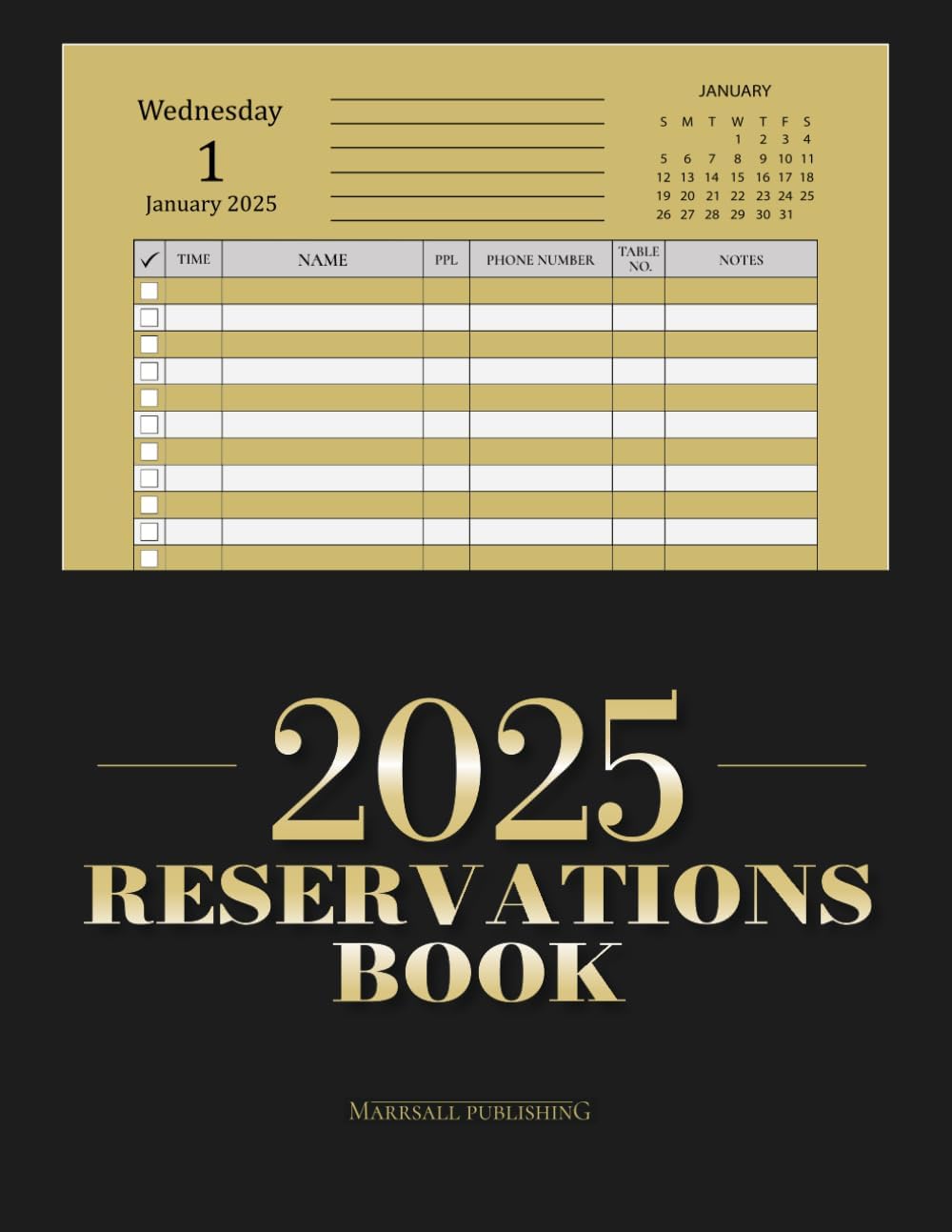 Reservation Book for Restaurant: Table and Dinner Reservations | Full Year Dated Log Book Paperback – November 4, 2022