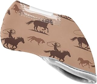 Western Cowboy Horse Brown Pattern Golf Club Covers for Irons Hook and Loop Club Head Covers Fit Most Brands