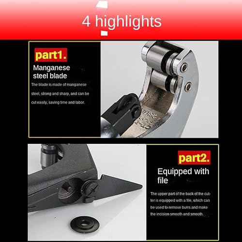 Miniatura 4 de Cortador de tubería y cortador de tubería de 18 a 1-38 pulgadas (0.118-1.378 in) Cortador de tubos de acero de aleación para cobre, latón, metal,
