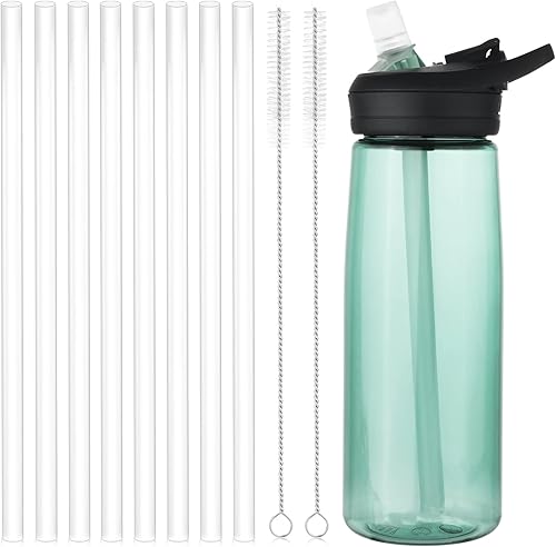 8 popotes de repuesto para Camelbak Eddy + botella de agua, con un cepillo de limpieza, popotes reutilizables rectos solo compatibles con accesorios