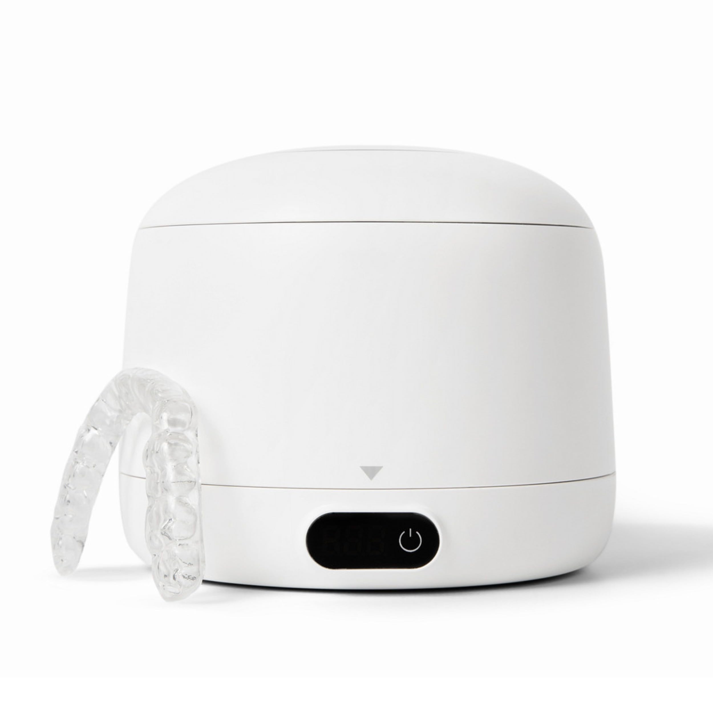 Chomper Labs: The Sonic Cleaner Pro - Nettoyeur à ultrasons et UV - Réservoir amovible 45 kHz pour aligneurs, protège-dents, protège-dents, 4 modes de nettoyage (blanc lunaire)