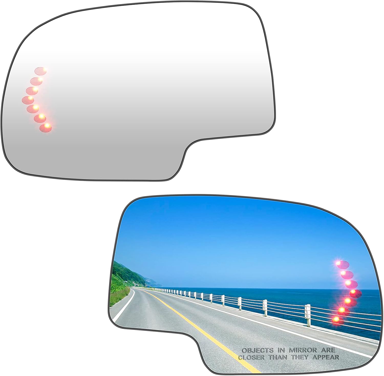 Left & Right Side Heated Mirror Glass with Turn Signal for 2003-2006 Cadillac Escalade ESV EXT Chevy Avalanche Silverado Suburban Tahoe for GMC Sierra Yukon Classic 1500 2500 3500 HD for 2 PIN & 4 PIN