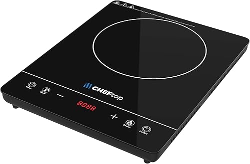 Cheftop - Quemadores de inducción portátiles de inducción de 120 V, parte superior de cerámica digital con bloqueo de seguridad para niños, 1800