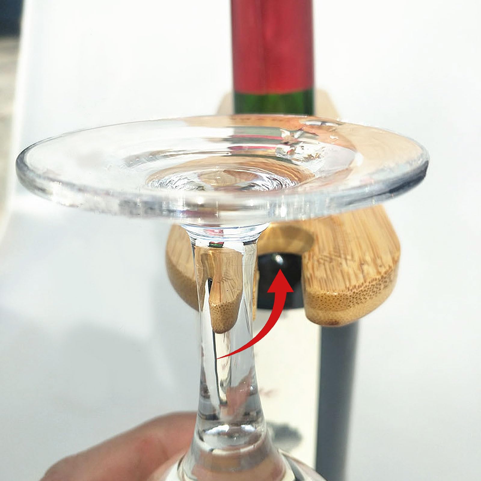 2 Stück Weinglashalter Aus Holz - Hängender Weinflaschenhalter Für 4 Gläser, Rustikal Für Picknick & Garten