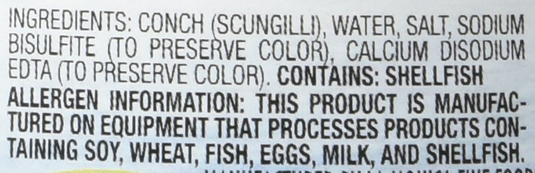 Scungilli - Sliced Conch - 184g(6.5 Ounce)