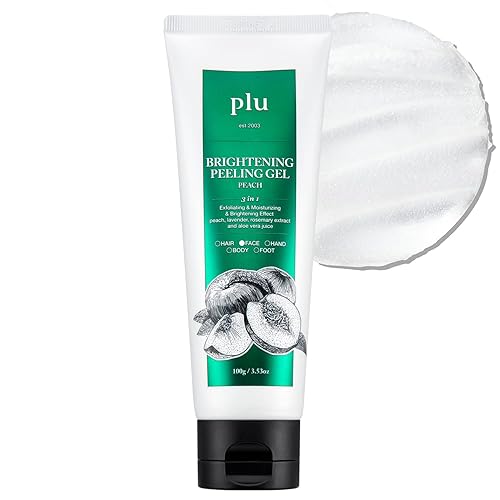 PLU Gel exfoliante facial de durazno Exfoliante facial para aumentar el brillo de la piel Jugo de aloe y lavanda para hidratar la piel seca,