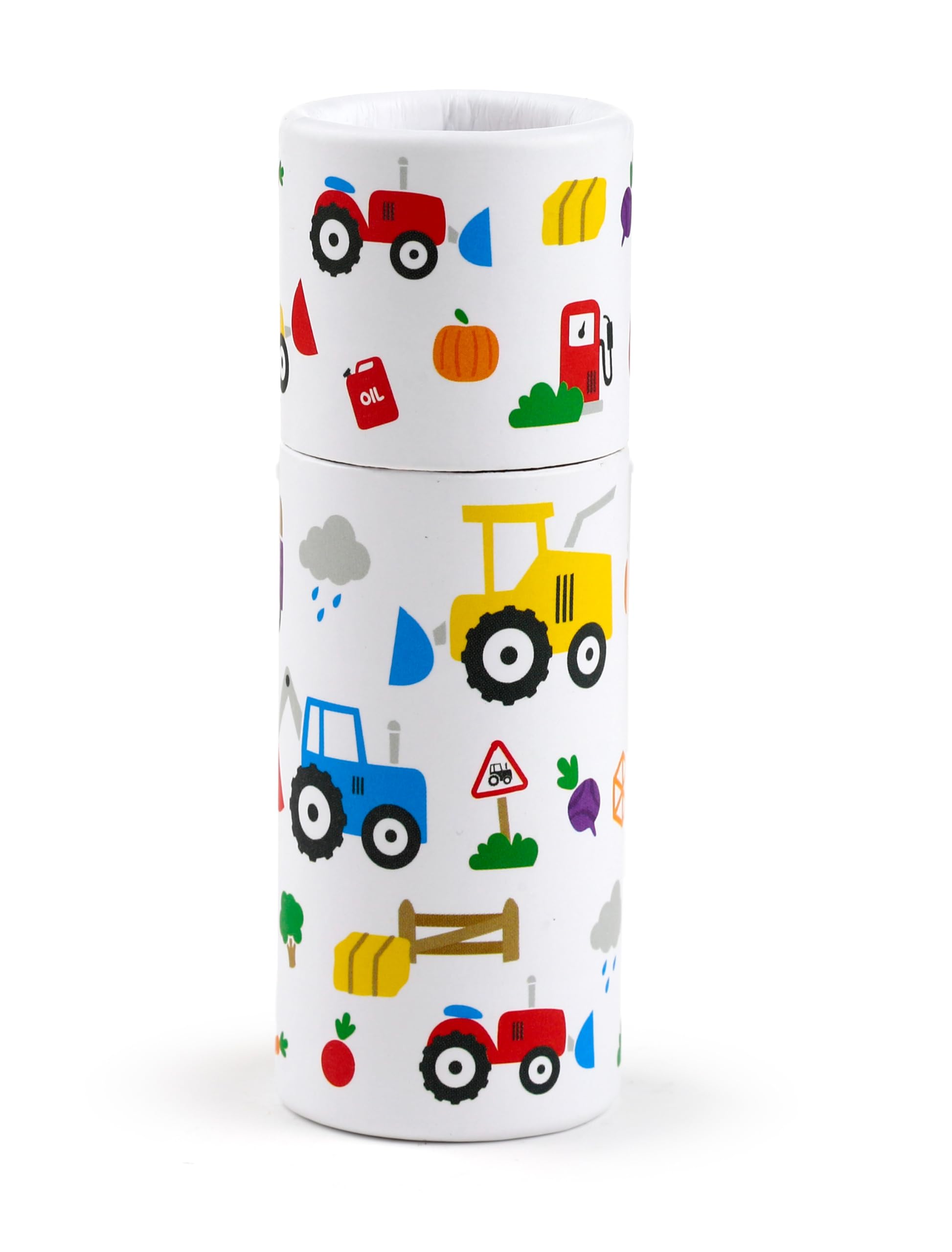 Puckator Little Tractors Pencil Pot with 12 Colouring Pencils - Cute Stationary - Coloured Pencils - School Stationary - Pencil Roll - Colouring Pencil - Color pencils - Coloured Pencils for Adults