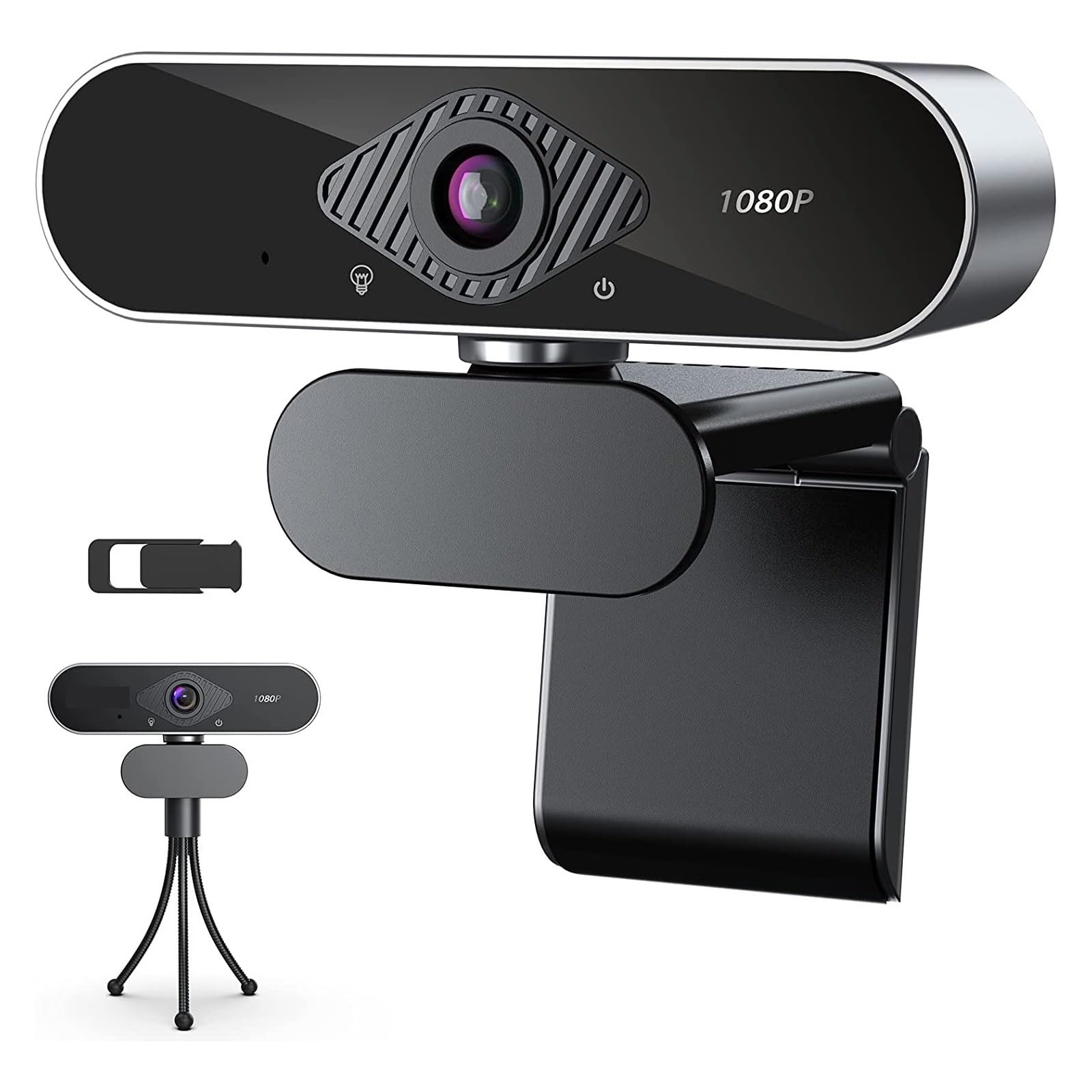 Webcam 1080P Streaming Web Camera for PC HD Web Cam with Microphone 360 Rotation USB Webcam for Computer Laptop