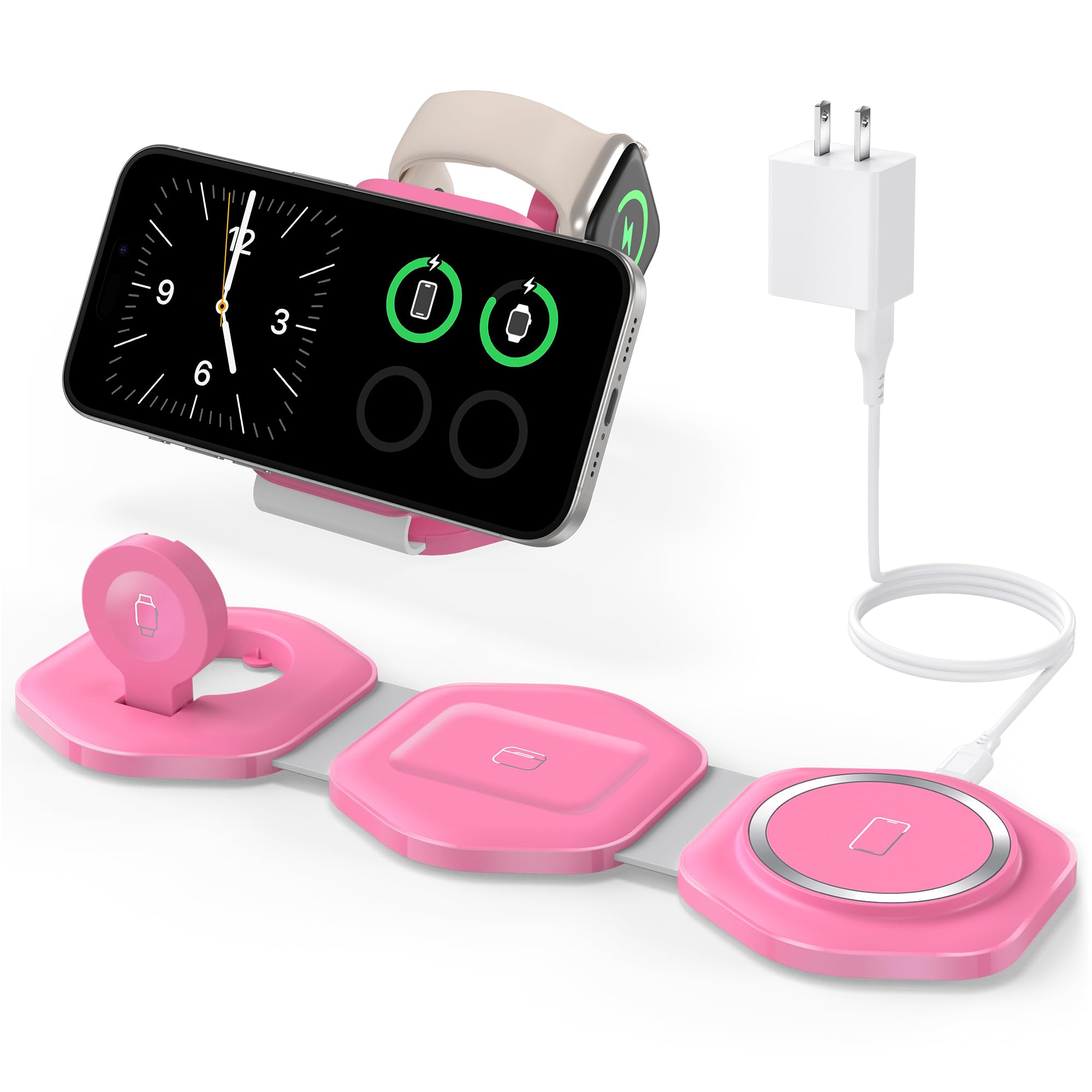 スマホアクセサリー 3in1 Wireless Charging Pad with MagSafe Amazon.com: 3 in 1 Charging Station for Apple Devices