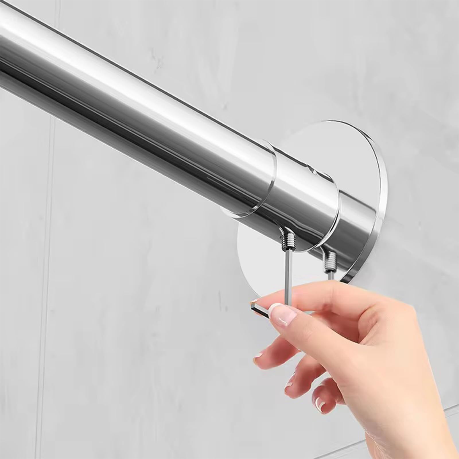 Barra de cortina de ducha extensible curvada de acero inoxidable, sin perforaciones, ajustable, 150-180 cm, diseño antihundimiento, fácil instalación, accesorio de baño moderno