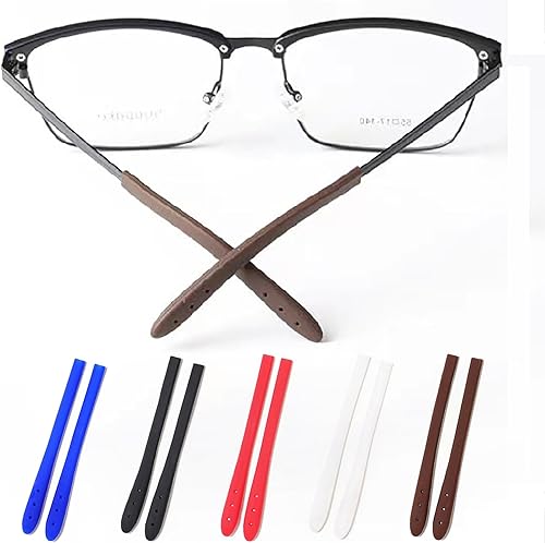 Miniatura 7 de Puntas de extremo de las patillas para lentes antideslizantes, funda de tubo de silicona suave, retenedores de repuesto para patas planas de metal